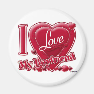 Ich Liebe Mein Freund rot - Herz Magnet