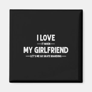 Ich liebe mein Freund Skateboard Skateboarding Ska Magnet