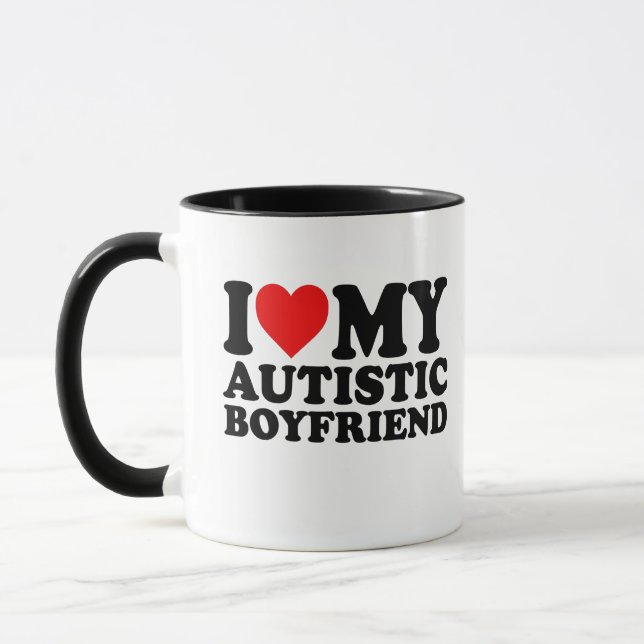 Ich Liebe mein Freund von Autisten Tasse (Links)