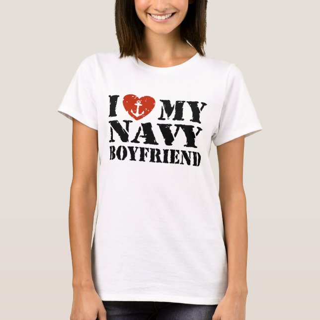 Ich Liebe mein Freund von der Marine T-Shirt (Vorderseite)