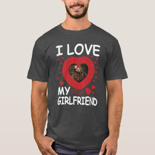 Ich Liebe Mein Freundin Herz Custom Foto T-Shirt