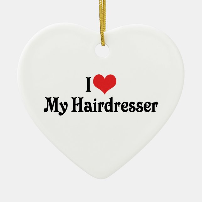 Ich Liebe mein Friseur Ornament (Vorne)