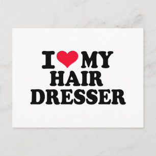 Ich Liebe mein Friseur Postkarte