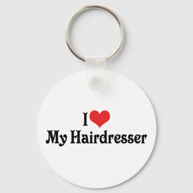 Ich Liebe mein Friseur Schlüsselanhänger (Vorderseite)