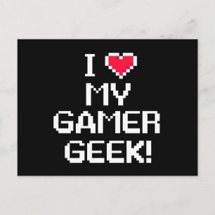 Ich Liebe mein Gamer Geek Postkarte