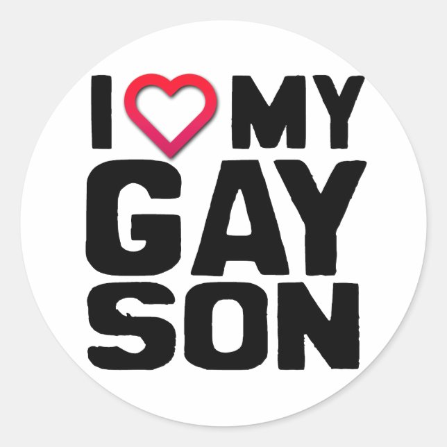 Ich Liebe mein Gay Son Runder Aufkleber (Vorderseite)