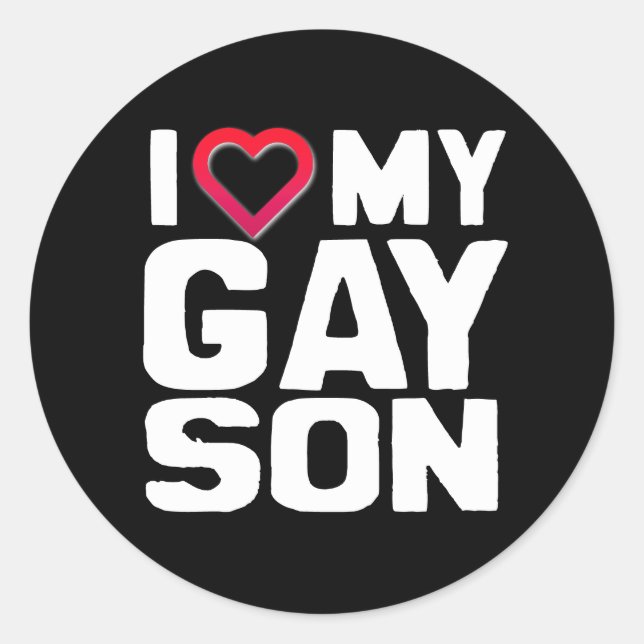 Ich Liebe mein Gay Son Runder Aufkleber (Vorderseite)