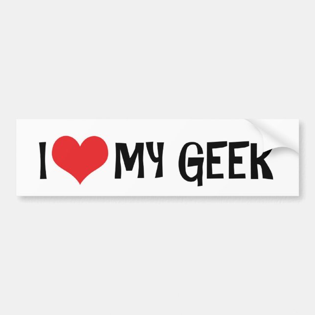 Ich Liebe Mein Geek Autoaufkleber (Vorne)
