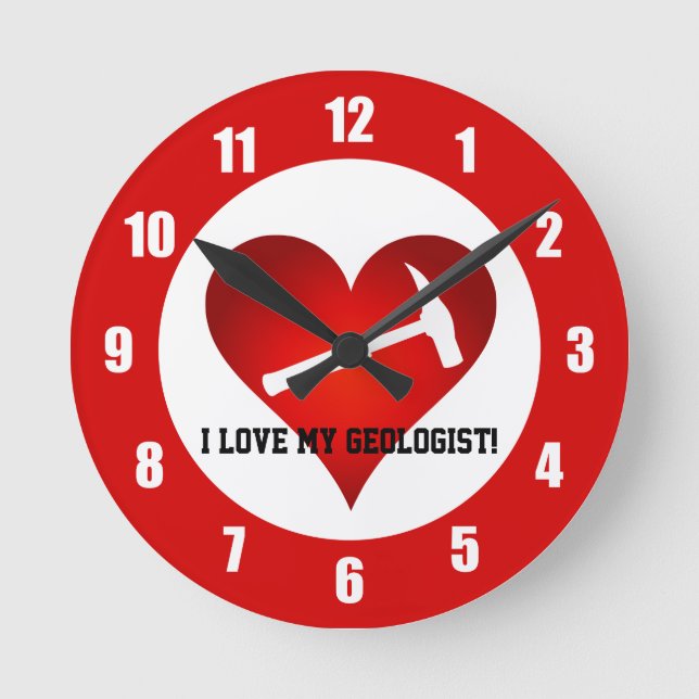 Ich Liebe Mein Geologe Runde Wanduhr (Vorderseite)