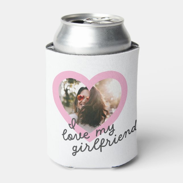 Ich Liebe mein Girlfriend Custom Pink Valentines F Dosenkühler (Kanne Vorderseite)