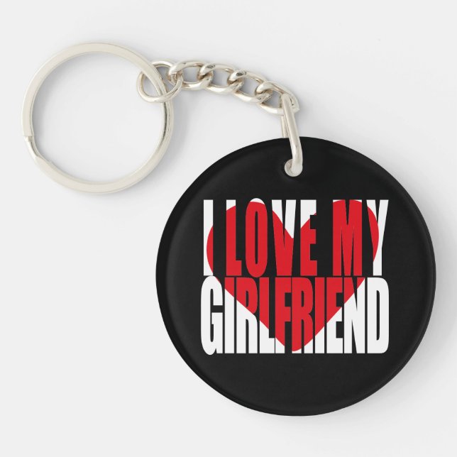 Ich Liebe mein Girlfriend Foto Custom Schlüsselanhänger (Vorderseite)