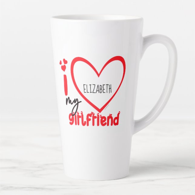 Ich Liebe mein Girlfriend Foto Geschenk Milchtasse (Rechts)