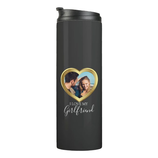 Ich Liebe mein Girlfriend-Geschenk für Ihn Valenti Thermosbecher (Nach rechts gedreht)