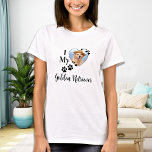 Ich Liebe mein Golden Retriever Niedlich Heart Hun T-Shirt<br><div class="desc">Nimm deine beste Freundin mit, wo immer du hingehst mit diesem goldenen Retriever Foto Liebhaber Shirt! Ein Muss für jeden Hundefreund, Hundemama und Hundedad! Ein Spaß I Liebe My Dog, dieses Shirt Zitat "I Liebe My Golden Retriever" kann personalisiert sein, Ihre Lieblingshunde Rasse... Personalisieren Sie mit dem Foto und dem...</div>