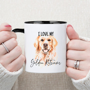 Ich Liebe mein goldenes Retriever-Skript Tasse