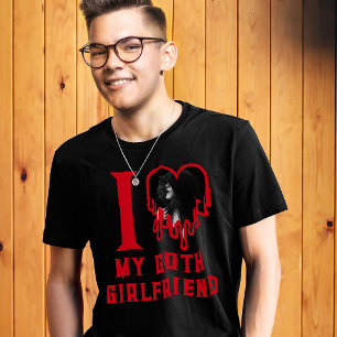 Ich liebe mein Goth-Girlfriend-Blutrotes-Herz-Foto T-Shirt