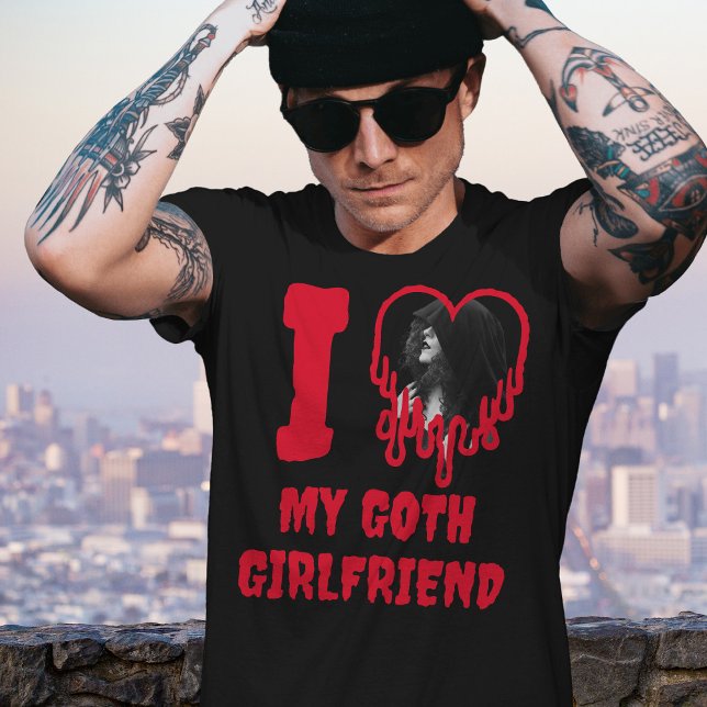 Ich Liebe mein Goth Girlfriend, das Red Heart Foto T-Shirt (In Situ)