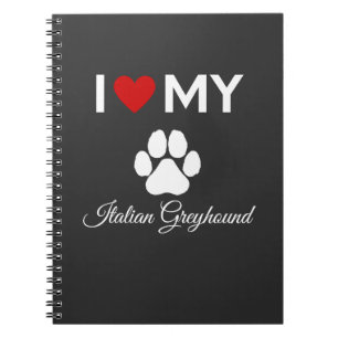 Ich Liebe mein Grauhund-Italienisch-Sondertext Notizblock