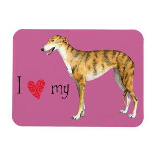 Ich Liebe mein Greyhound Magnet