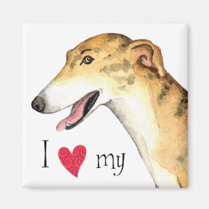 Ich Liebe mein Greyhound Magnet