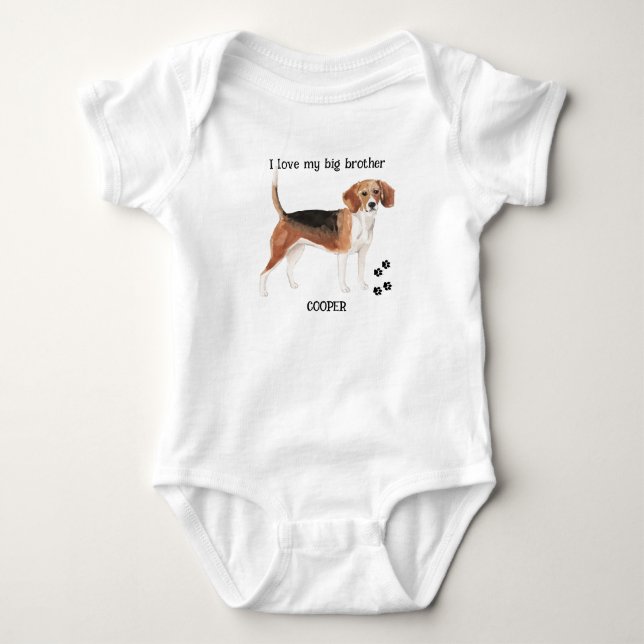 Ich Liebe mein großer Bruder Beagle Hund für Baby Baby Strampler (Vorderseite)
