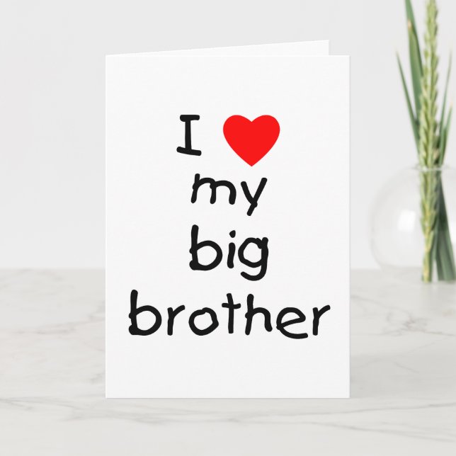 Ich Liebe mein großer Bruder Karte (Vorderseite)