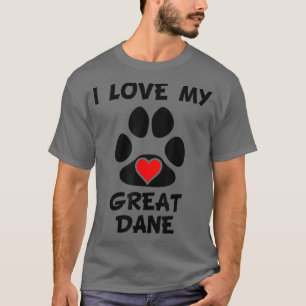 Ich Liebe mein großer Dane Pad Prinz Hundebesitzer T-Shirt