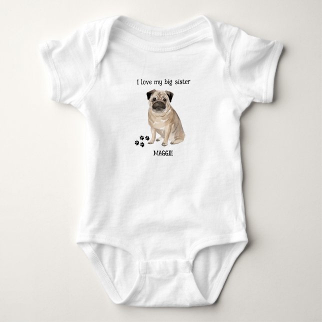 Ich Liebe mein großer Schwesterhund für Baby Baby Strampler (Vorderseite)