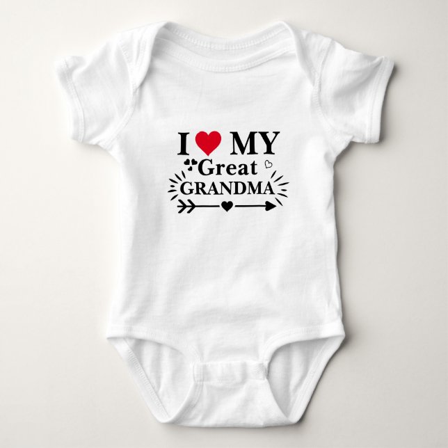 Ich Liebe mein großes Oma Niedliches Geschenk Baby Strampler (Vorderseite)