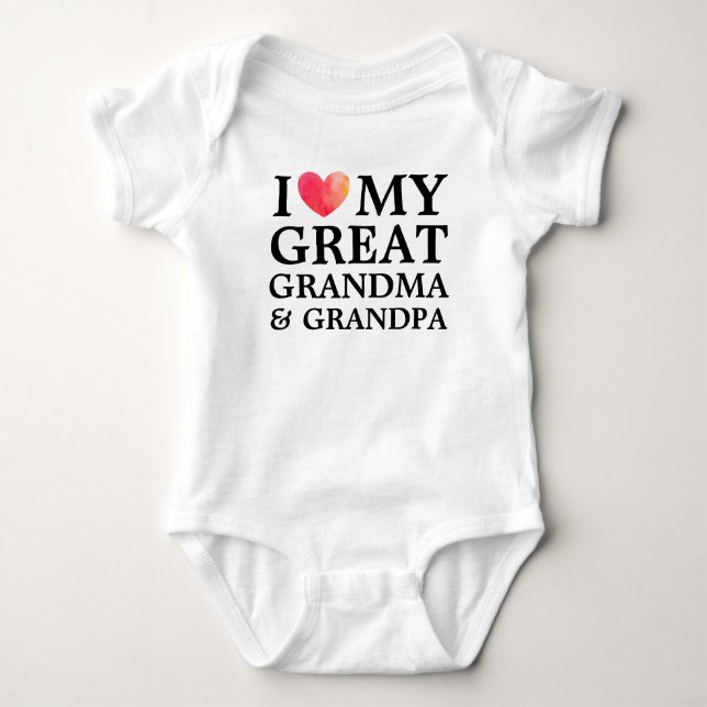 Ich Liebe mein großes Oma und Opa Baby Strampler (Vorderseite)