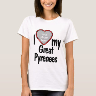 Ich Liebe mein großes Pyrenäen Red Heart Dog Foto T-Shirt