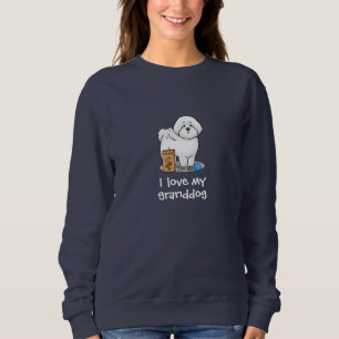 Ich Liebe mein Großhund Bichon Frise Dog Großmutte Sweatshirt