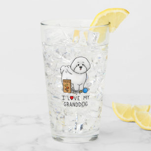 Ich Liebe mein Großhund Bichon Frise Hund - Großel Glas