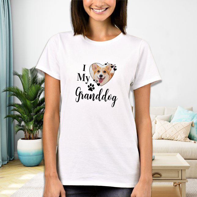 Ich Liebe Mein Großhund Personalisiert Oma Pet Fot T-Shirt (Von Creator hochgeladen)