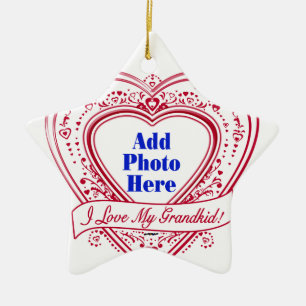 Ich Liebe mein Großkind! Foto Red Hearts Keramikornament
