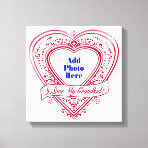 Ich Liebe mein Großkind! Foto Red Hearts Leinwanddruck