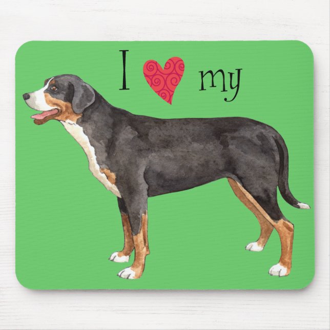 Ich Liebe mein Großschweizer Hund Mousepad (Vorne)