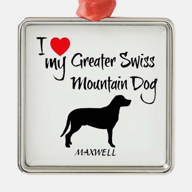 Ich Liebe mein Großschweizer Hund Ornament Aus Metall (Vorne)