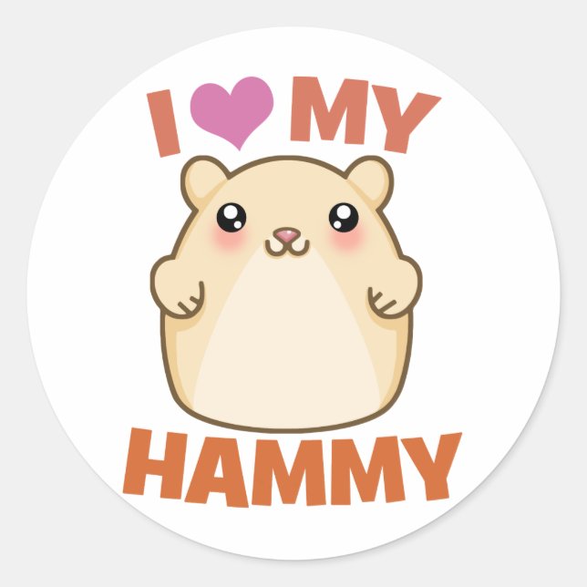 Ich Liebe mein Hammy Runder Aufkleber (Vorderseite)
