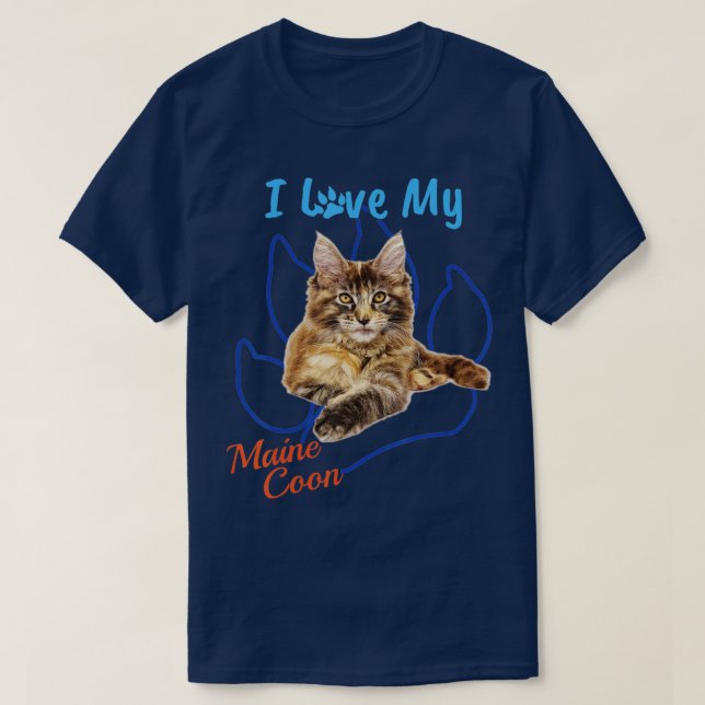 Ich Liebe mein Hauptcoon Beste Katze Lover PW Prin T-Shirt (Design vorne)