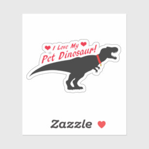 Ich Liebe mein Haustier Dinosaurier Aufkleber