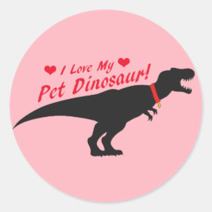 Ich Liebe mein Haustier Dinosaurier Runder Aufkleber