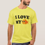 Ich Liebe mein Haustier Goldfish T - Shirt<br><div class="desc">Niedliche und farbenfrohe goldfische Haustier-Design ist perfekt für Fisch-Besitzer. Ich Liebe meinen Goldfish-Slogan.</div>