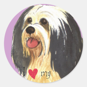 Ich Liebe mein Havanese Runder Aufkleber