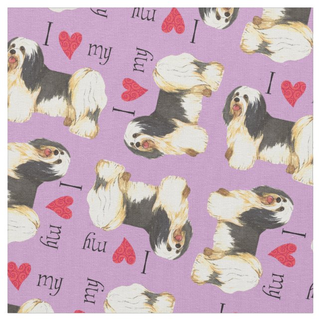Ich Liebe mein Havanese Stoff (Nahaufnahme)