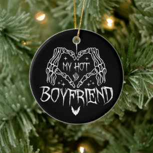 Ich Liebe mein heißer Freund Halloween Skeleton Fu Keramik Ornament