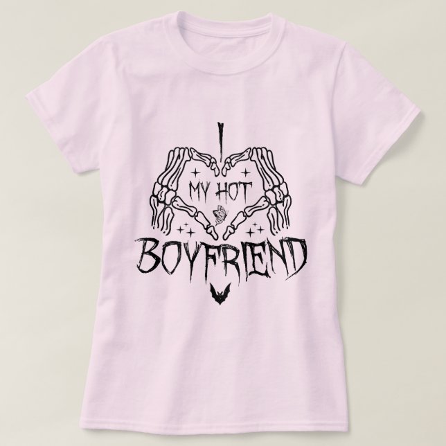 Ich Liebe mein heißer Freund Halloween Skeleton Fu T-Shirt (Design vorne)