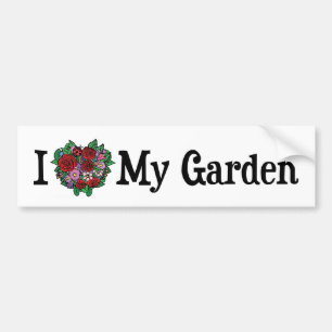 Ich liebe mein Herz-Garten - Blumen Gemüsegarten Autoaufkleber