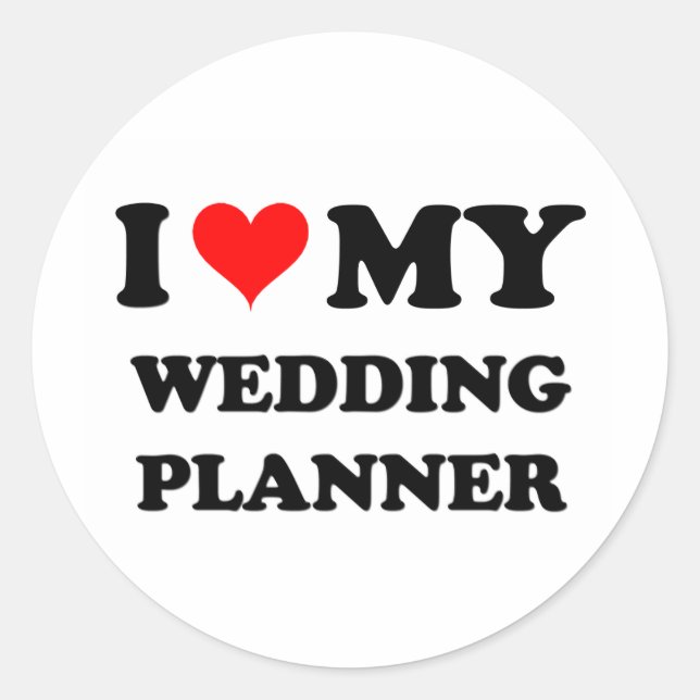 Ich Liebe mein Hochzeitsplaner Runder Aufkleber (Vorderseite)