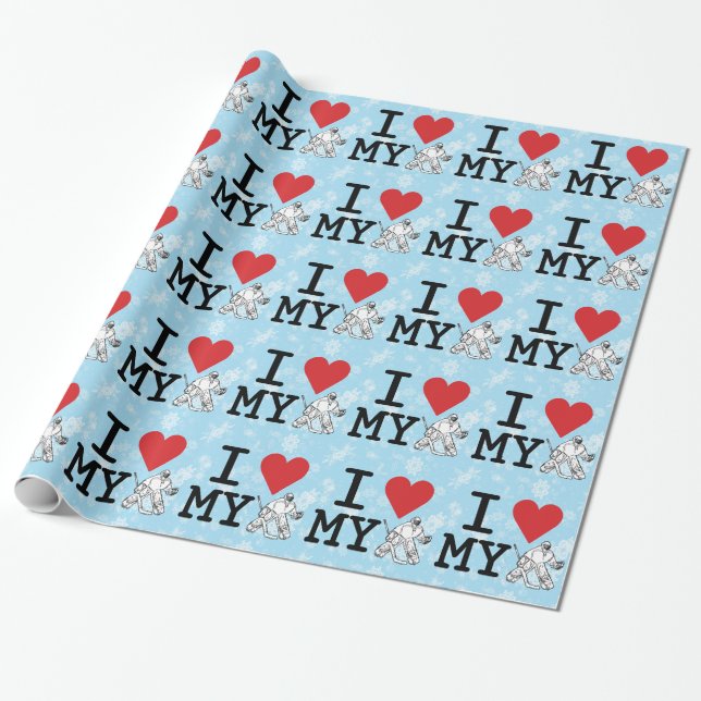 Ich Liebe mein Hockey Goalie Weihnachtsgeschenk Wr Geschenkpapier (Ungerollt)